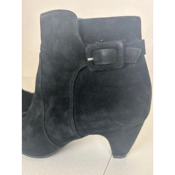 Sam Edelman Black Suede Leather Margaret Ankle Booties Size 8 - Picture 8 of 10